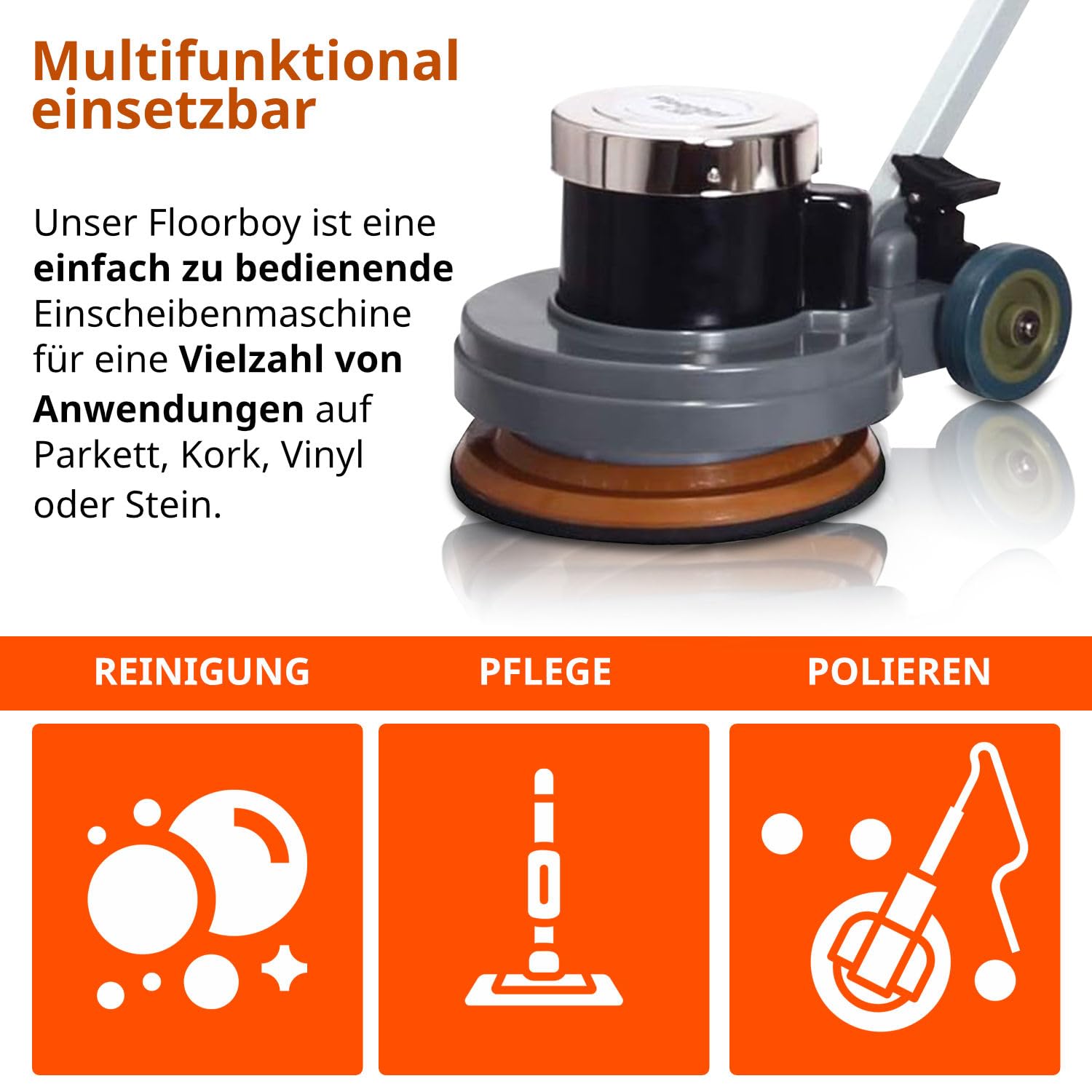 Floorboy 12 Zoll Reinigungs- und Poliermaschinen Set mit Anleitungen, Pads und Padkunde von Bioraum