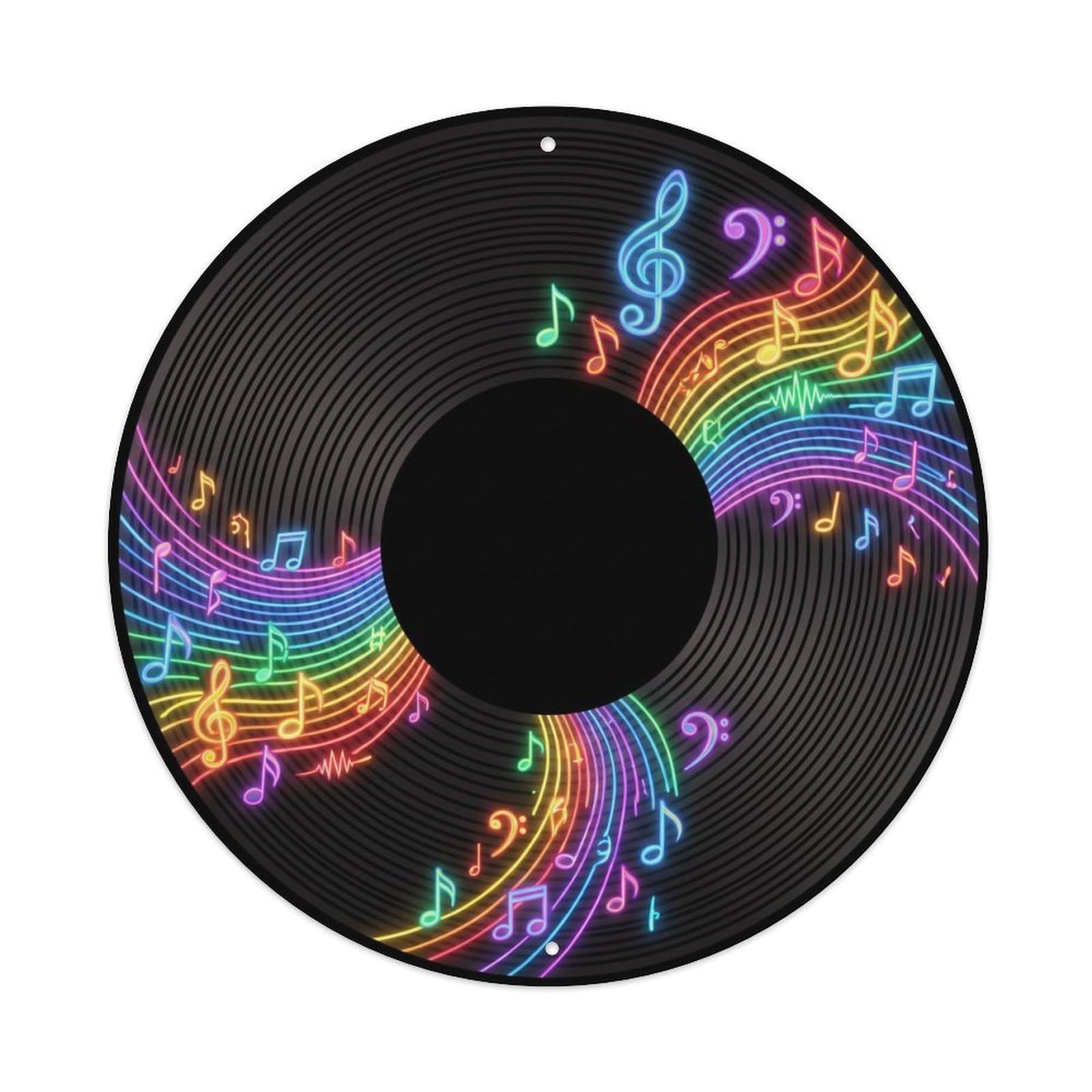 Colorful Music Vinyl Records Collect Bright Bundle Metal Tin Sign