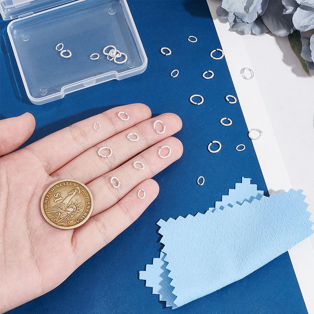 UNICRAFTALE circa 30Pz 3 Misure 925 Anelli di Congiunzione Ovali In Argento Sterling Chiusura Circolare Anelli di Congiunzione Connettori Ad Anello di Congiunzione A Forma di O Anelli per Bracciali