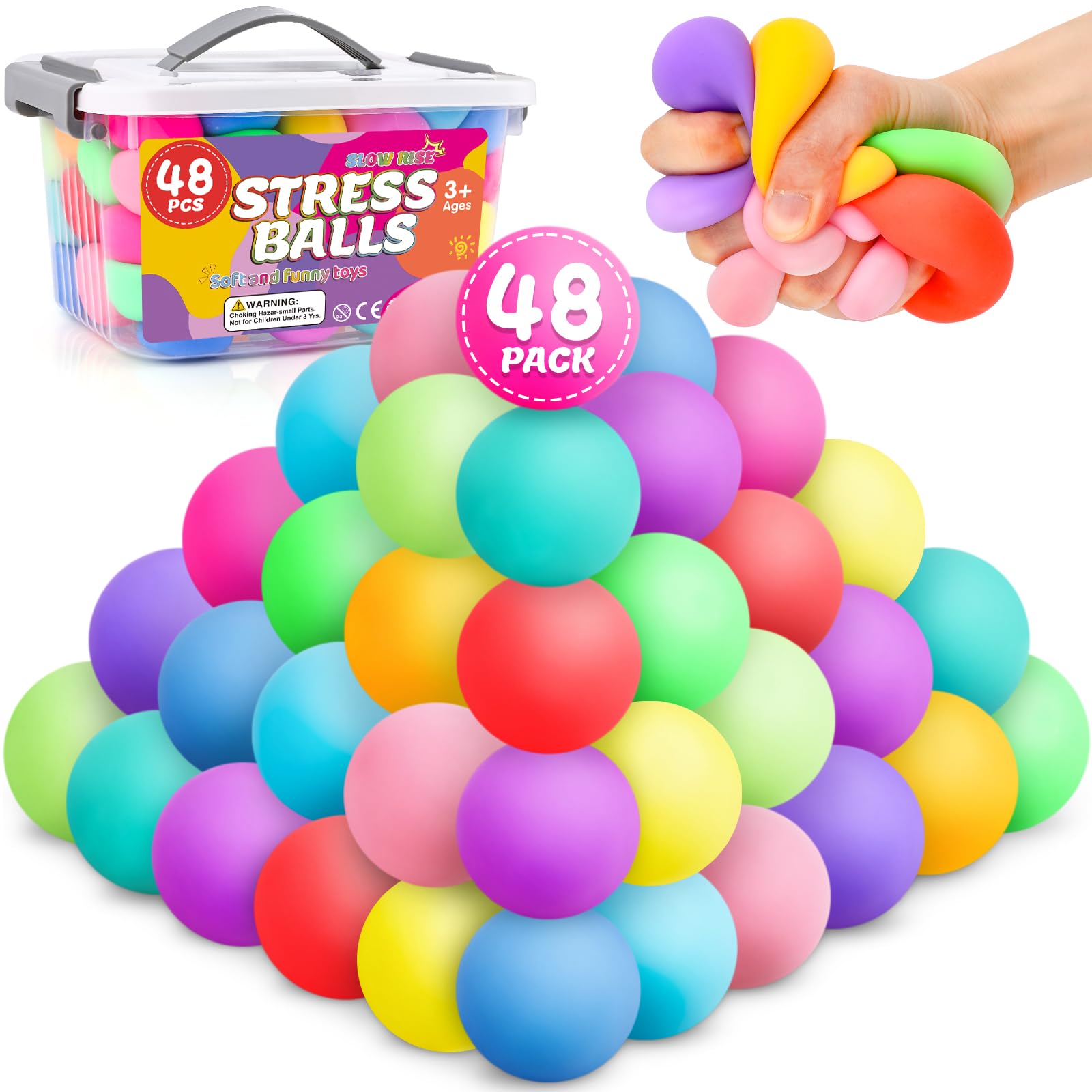 Amazon | ゆっくり立ち上がるストレスボール 48個パック 子供