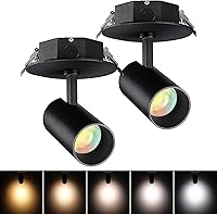 Vista 1 de LEONLITE Foco de techo LED regulable de 5 colores con caja de conexiones incluida, foco ajustable CRI90, luces LED direccionales IP65