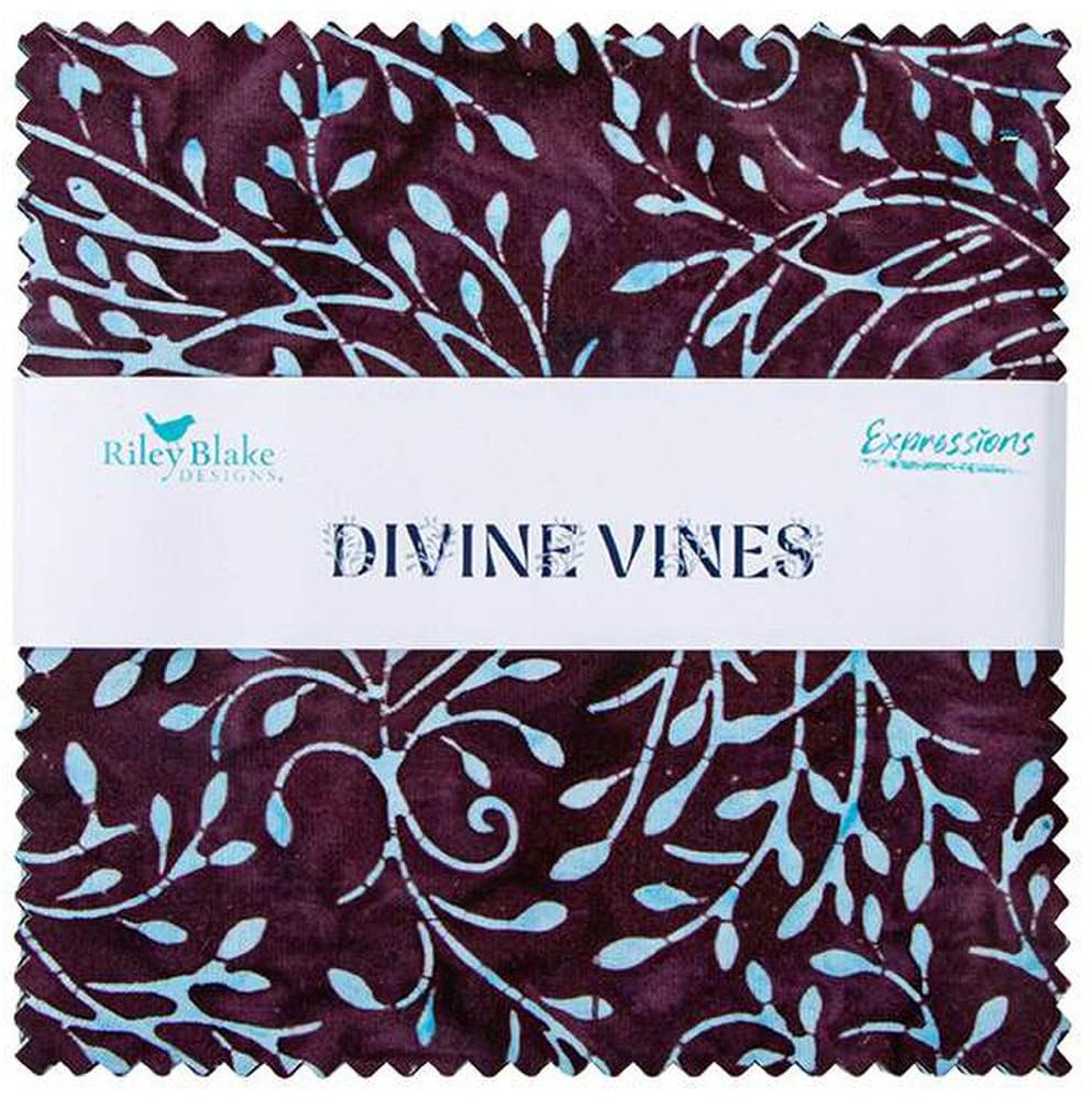Riley Blake Designs Assorted Expressions Batiks Divine Vines 5" Stacker 42 5-Inch Squares Charm Pack Riley Blake 5-23304-42