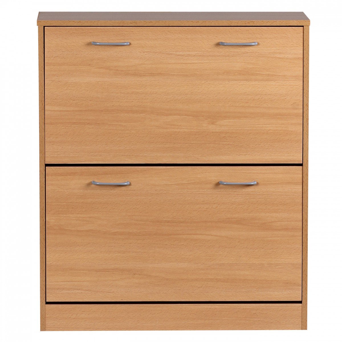 Wohnling Schuhkipper Kiel Buche matt 2 Fächer 75 x 87 x 24 cm, Design Holz-Schuhschrank zum klappen, Schuhkommode modern mit Ablage