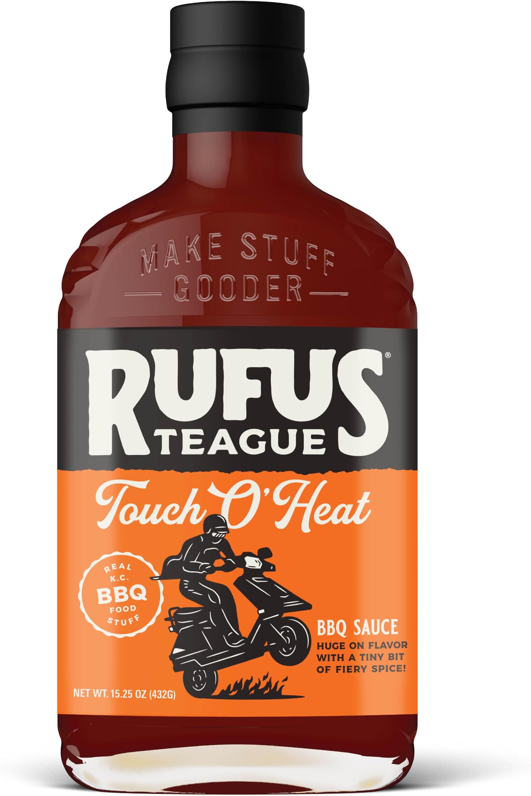 Touch O' Heat BBQ Sauce, 1 Pack, Premium Barbecue Sauces with Natural Ingredients, Award-Winning Bold Flavor, Gluten-Free, Non-GMO, 15.25 oz
