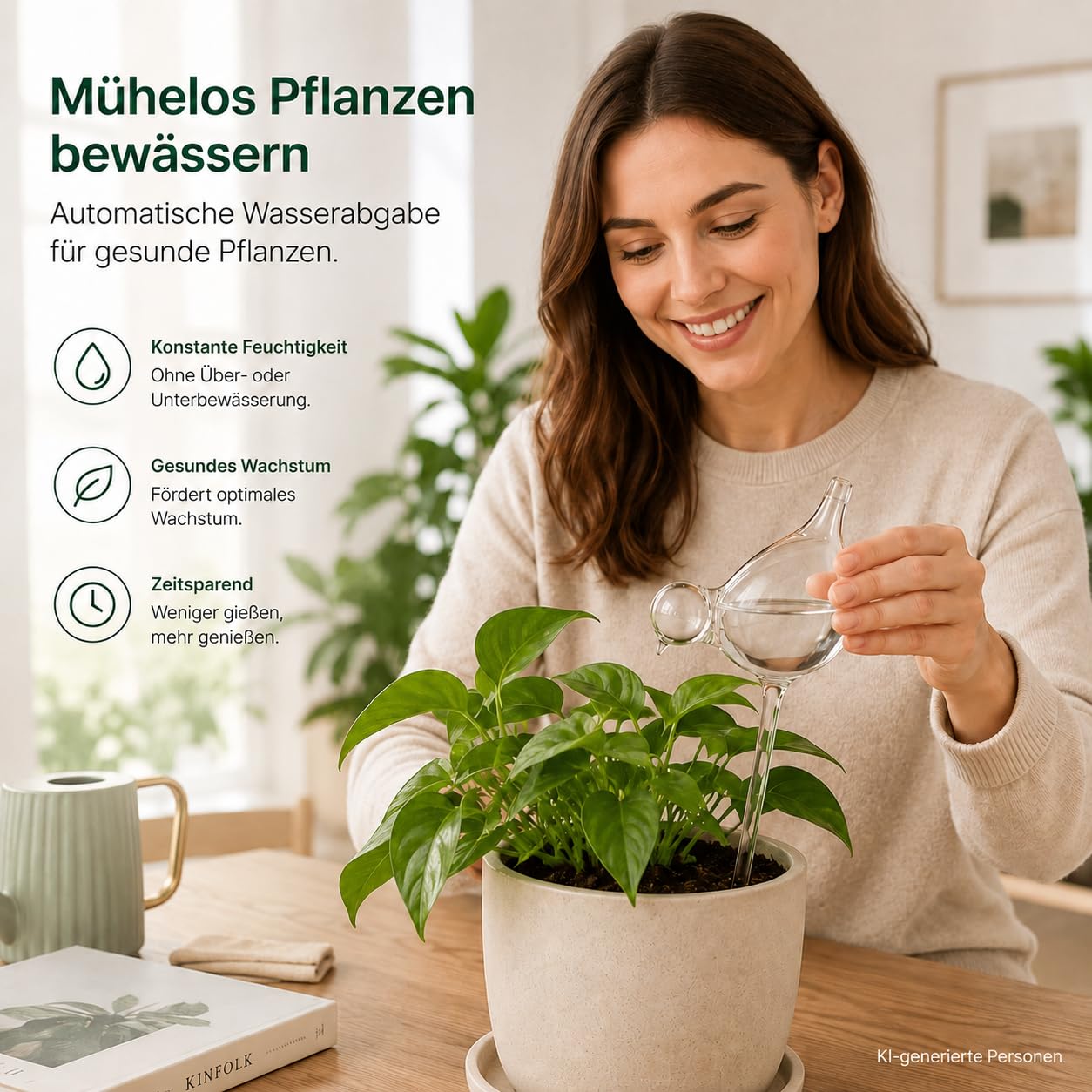 Vogel Bewässerungskugeln 6er Set aus Borosilikatglas 200ml Pflanzen