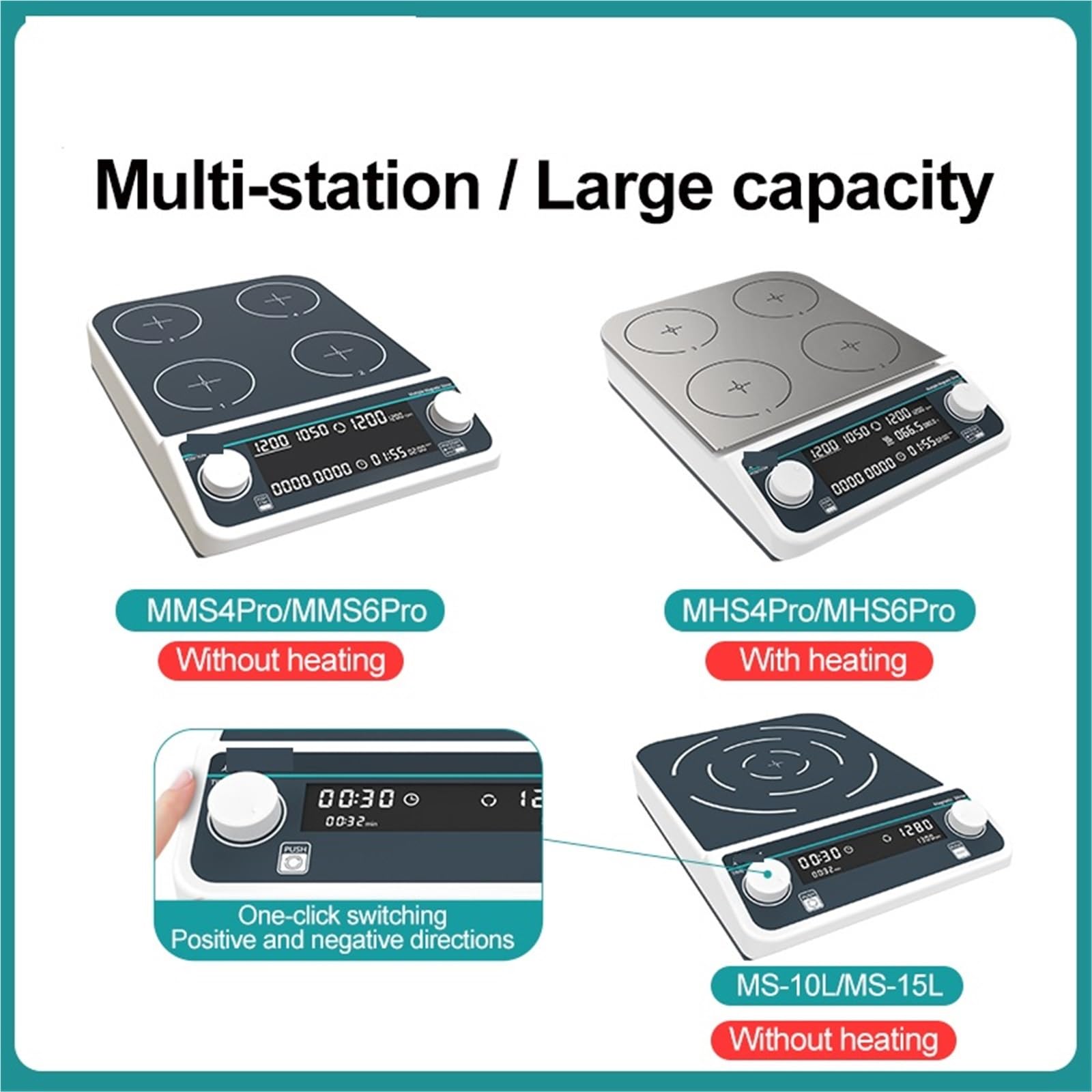 Multi-station Magnetische Rührer Digital Display Labor Rührer Magnetische Mixer Mit Heizung Vier-station Sechs-Position(MS-10L)