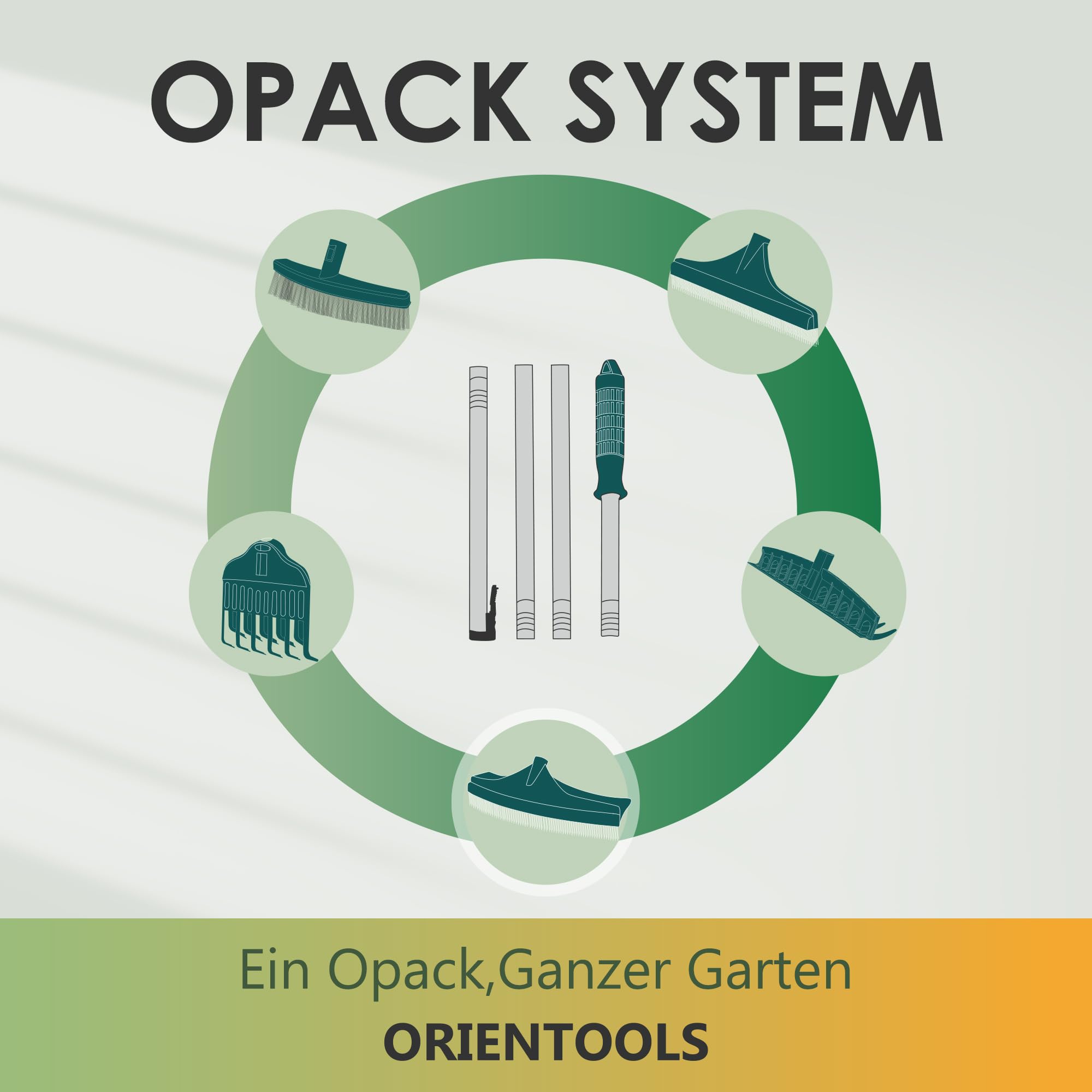 ORIENTOOLS Szczotka do sztucznej trawy, zakrzywiona szczotka do trawnika z regulowanym stalowym uchwytem, 80 do 134 cm, sztuczna grabia ze szczotką PA do trawników i zbierania liści.