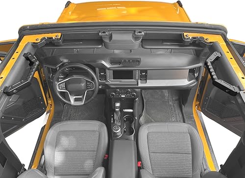 Miniatura 7 de Hoolcar Asas de agarre de barra antivuelco frontal, mango de agarre de metal compatible con Ford Bronco 2021-2022, accesorios interiores, 2 unidades