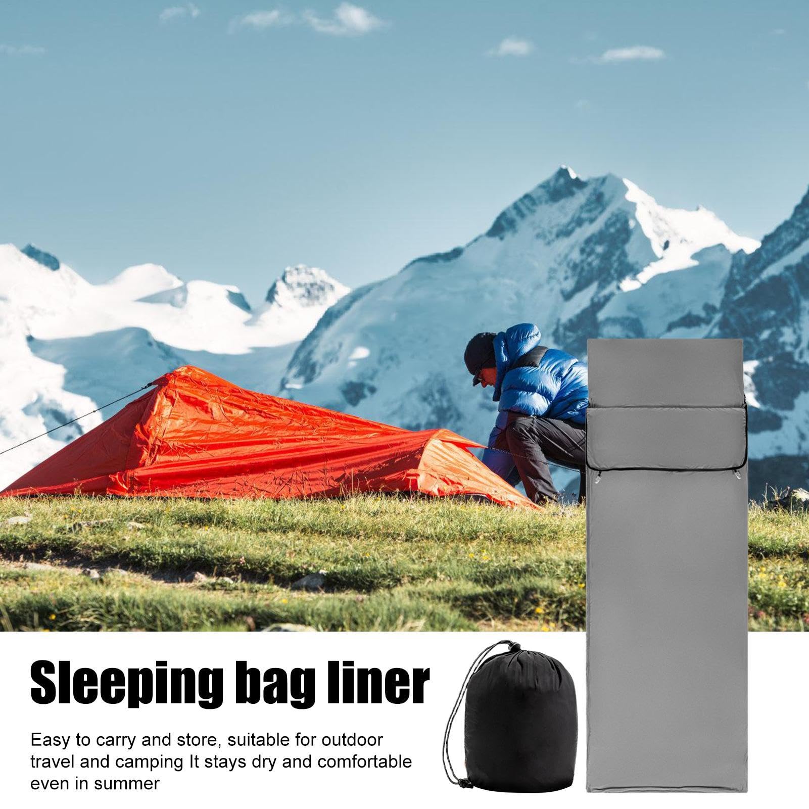 Saco de dormir para clima frío, saco de dormir para camping, ligero, para senderismo, extraíble y lavable, para mochila, hotel, camping, hostales
