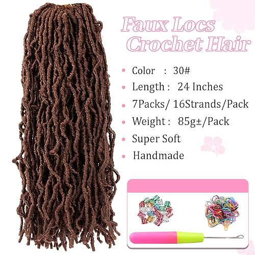 Vista 46 de Umylar Rastas de pelo sintético de ganchillo de 18 pulgadas, 7 paquetes de 7 paquetes de extensiones de cabello sintético de ganchillo para mujeres