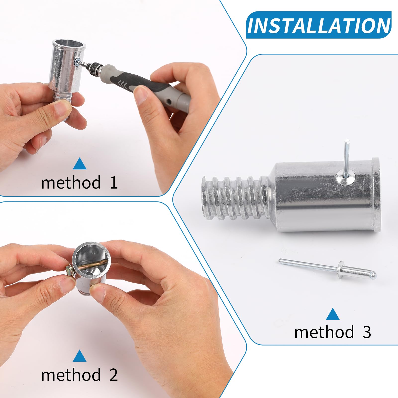 2PCS Plastic Threaded Tip Replacement Pole Handle Replacement Extension Pole Adapter Tip For Broom German Type - View #9