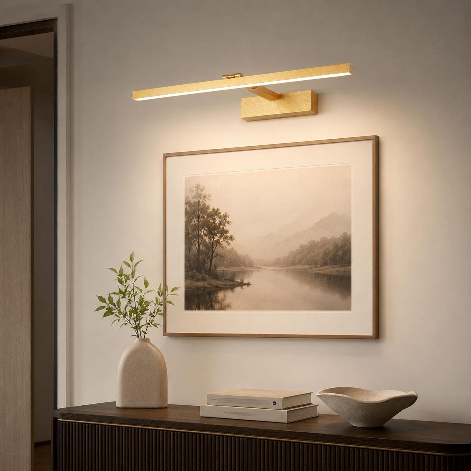 Lampada specchio bagno retrattile stile americano lineare dorata