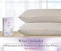 Vista 3 de California Design Den Fundas de Almohada Tamaño Queen Juego de 2 - 1000 Hilos Satén, Suaves y Gruesas 100% Algodón Fundas de Almohada