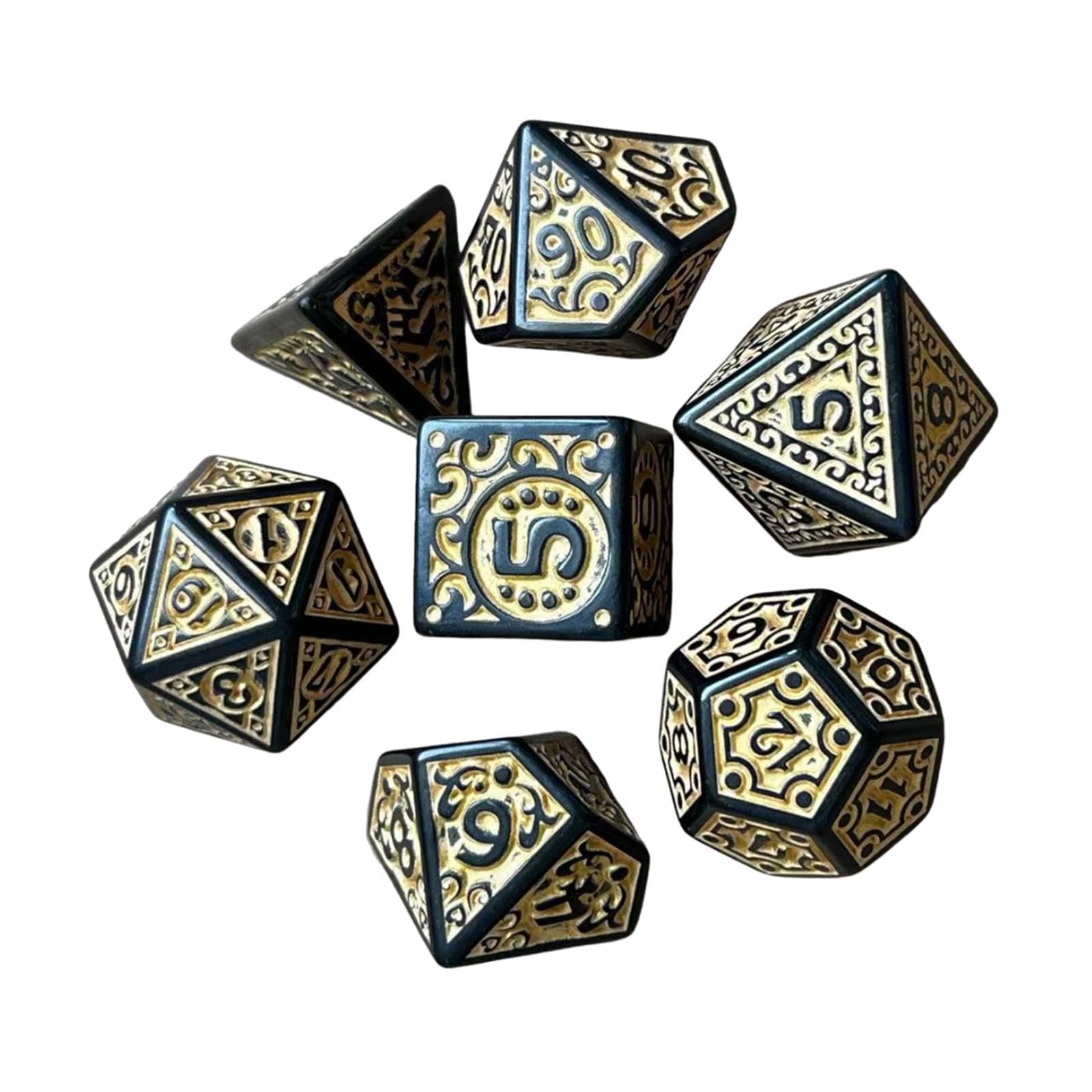 BNF® 7 Pieces Polyhedral Dice Skill Action Game Game Portable Game Dice Set Gold|Toys & Hobbies | Games |Game Pieces, Parts|0