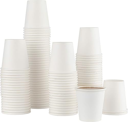 Paquete de 100 tazas de café Tazas de papel desechables de 3 onzas  Taza de café, baño, expreso, enjuague bucal