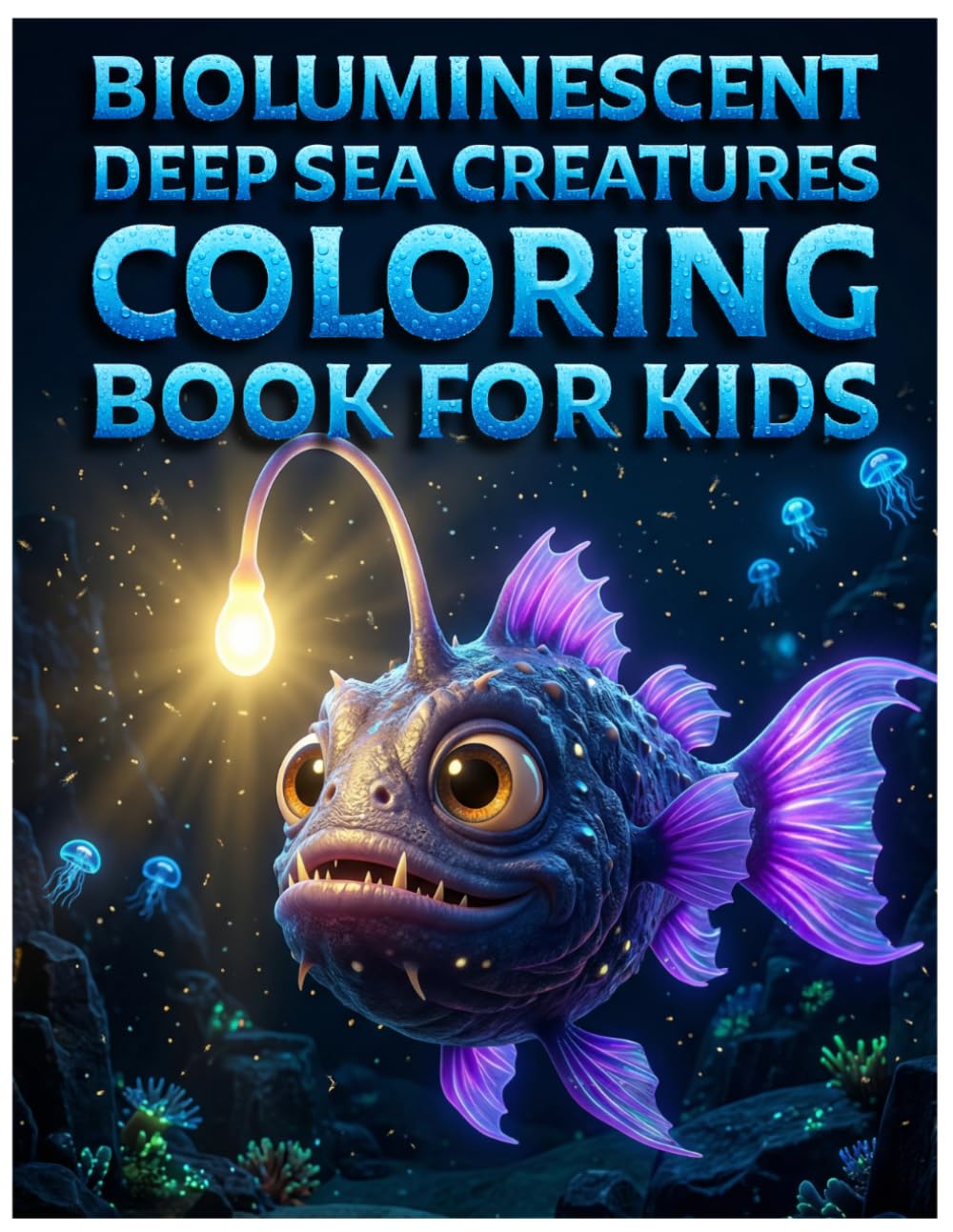 BIOLUMINESCENT DEEP SEA CREATURES COLORING BOOK FOR KIDS: Explore the Glowing Ocean Creatures with Fun Facts and Easy Coloring Pages for Kids
