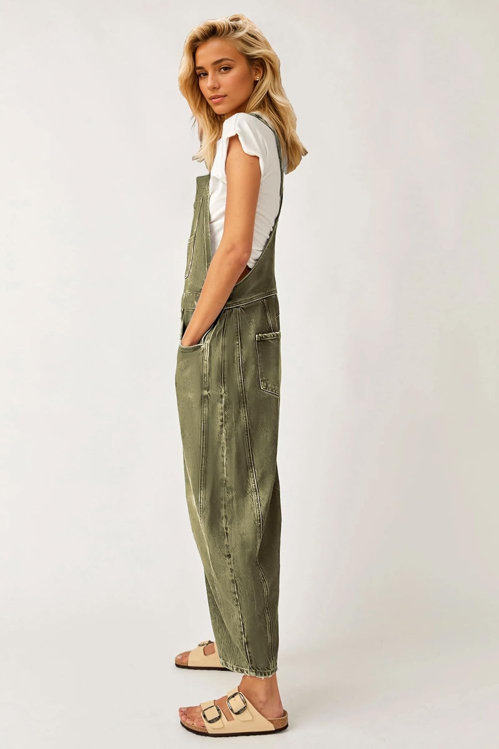 Kedera Women's Denim Overall Casual Straight Wide Leg Bib Jeans Overall Adjustable Straps Denim Romper Stretch Jumpsuits - Image 7