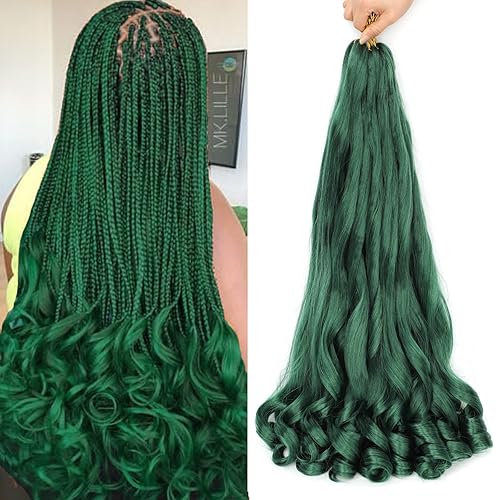 Trenzas de ganchillo con rizos franceses de 18 pulgadas, 8 paquetes de cabello trenzado preestirado, cabello ondulado suelto, trenzas de ganchillo,