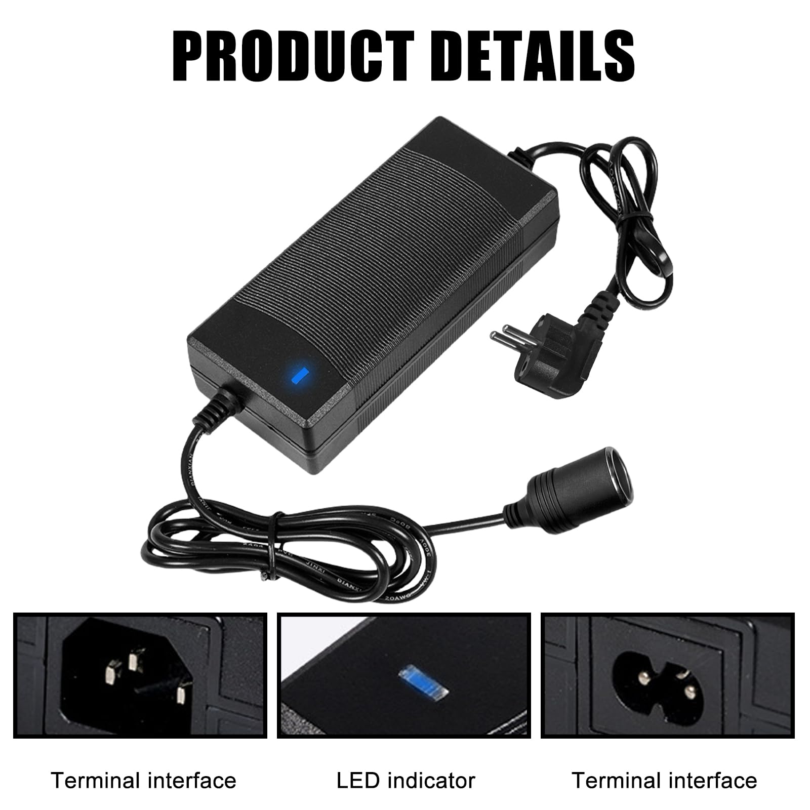 Trasformatore 230V a 12V 180W 15A Alimentatore Inverter 220V Presa Accendisigari Auto