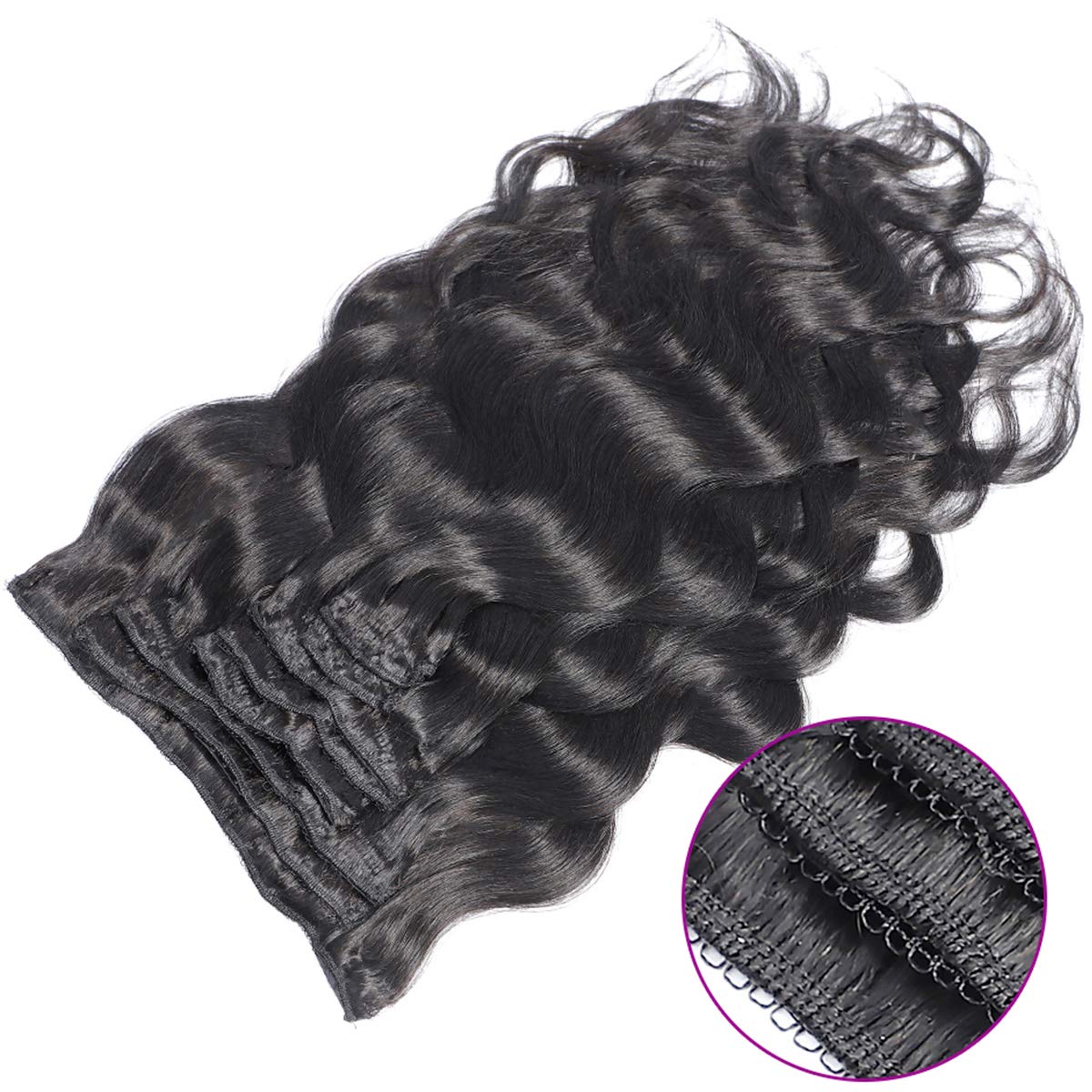 100% virgin clip-ins Amazon.com : Clip in Hair Extensions Real Human Hair 100  main image 2