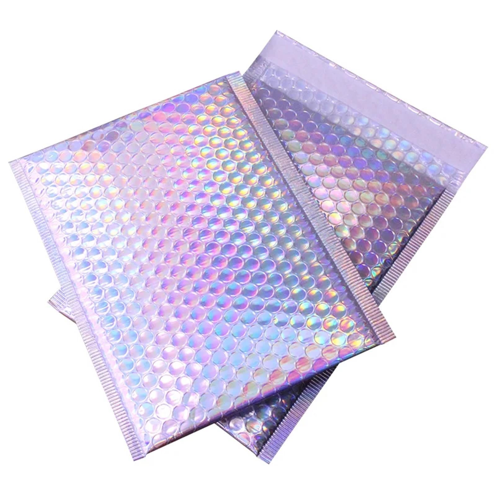 Self Sealing Bubble Cushion 10Pcs/Lot Bubble Mailers Aluminized Bags Laser Envelope Self Seal Postal Packaging Book Shipping Package Colorful(15X18cm 10pcs)