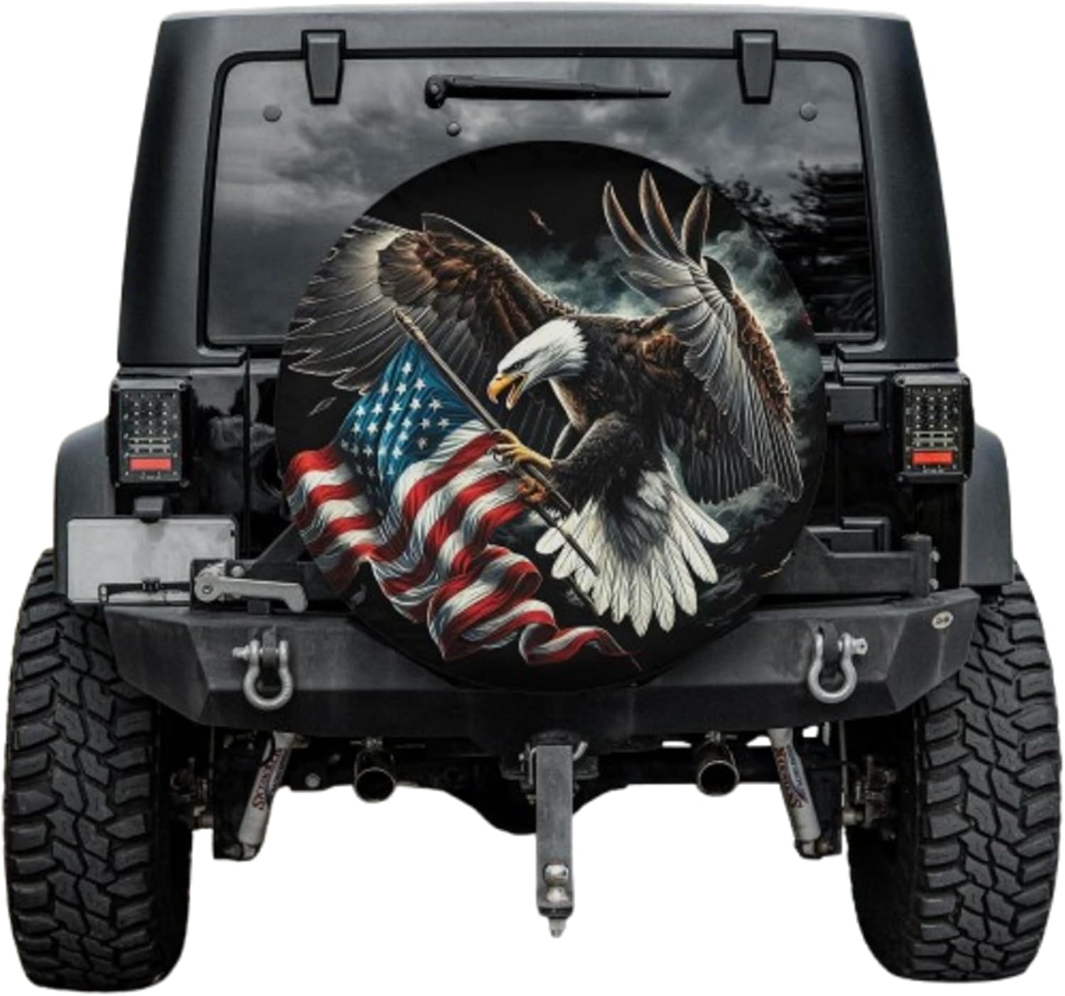 ThangPham Shop America Flag Bald Eagle Spare Tire Cover with/Without Backup Camera Hole – Eagle Patriotic Spare Tire Cover