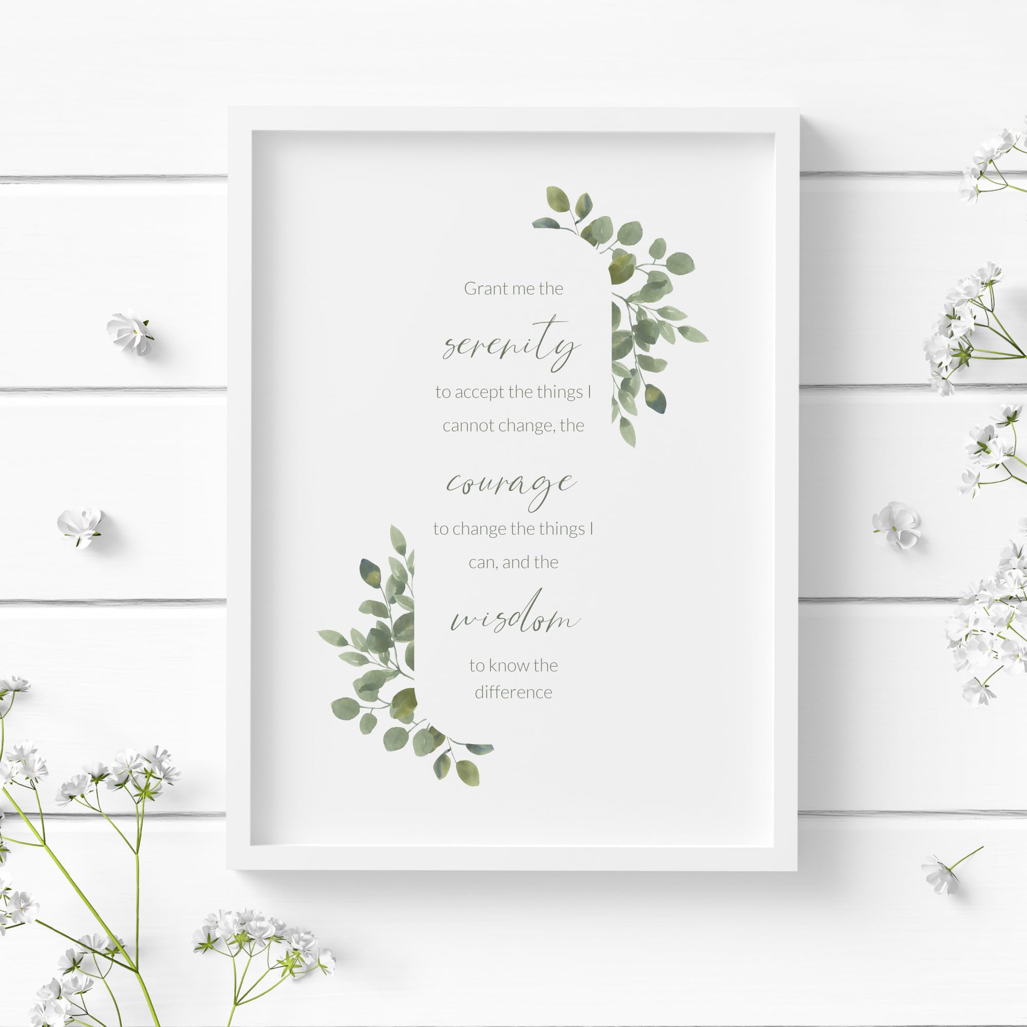 Serenity Prayer Print (Non-Religious) | Inspirational Wall Art | Reinhold Niebuhr Quote | Recovery Gift | Mindful Home Decor | UNFRAMED