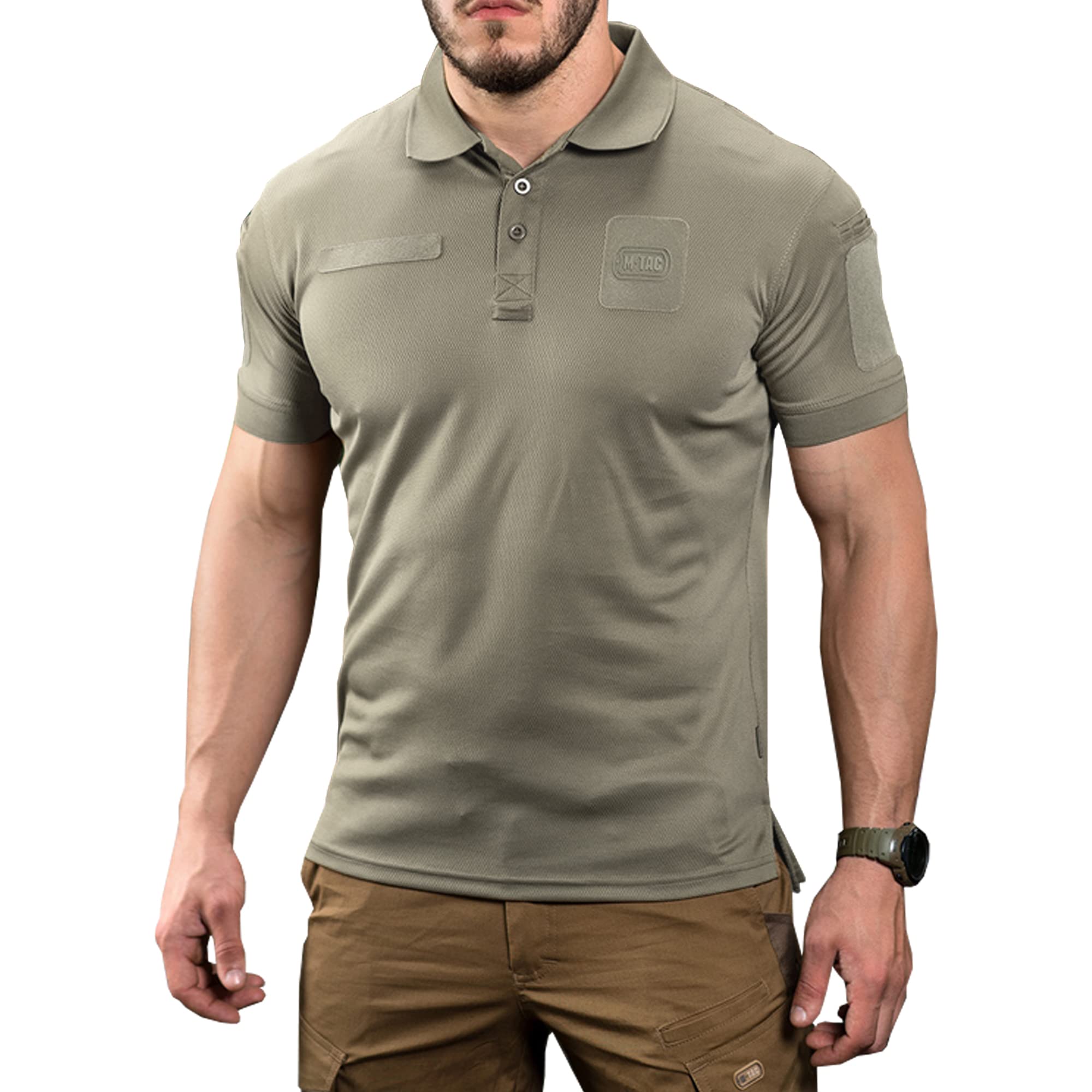 M-Tac Tactical Breathable Polo Shirt - Military Quick Dry Coolmax Short Sleeve T-Shirt for Men