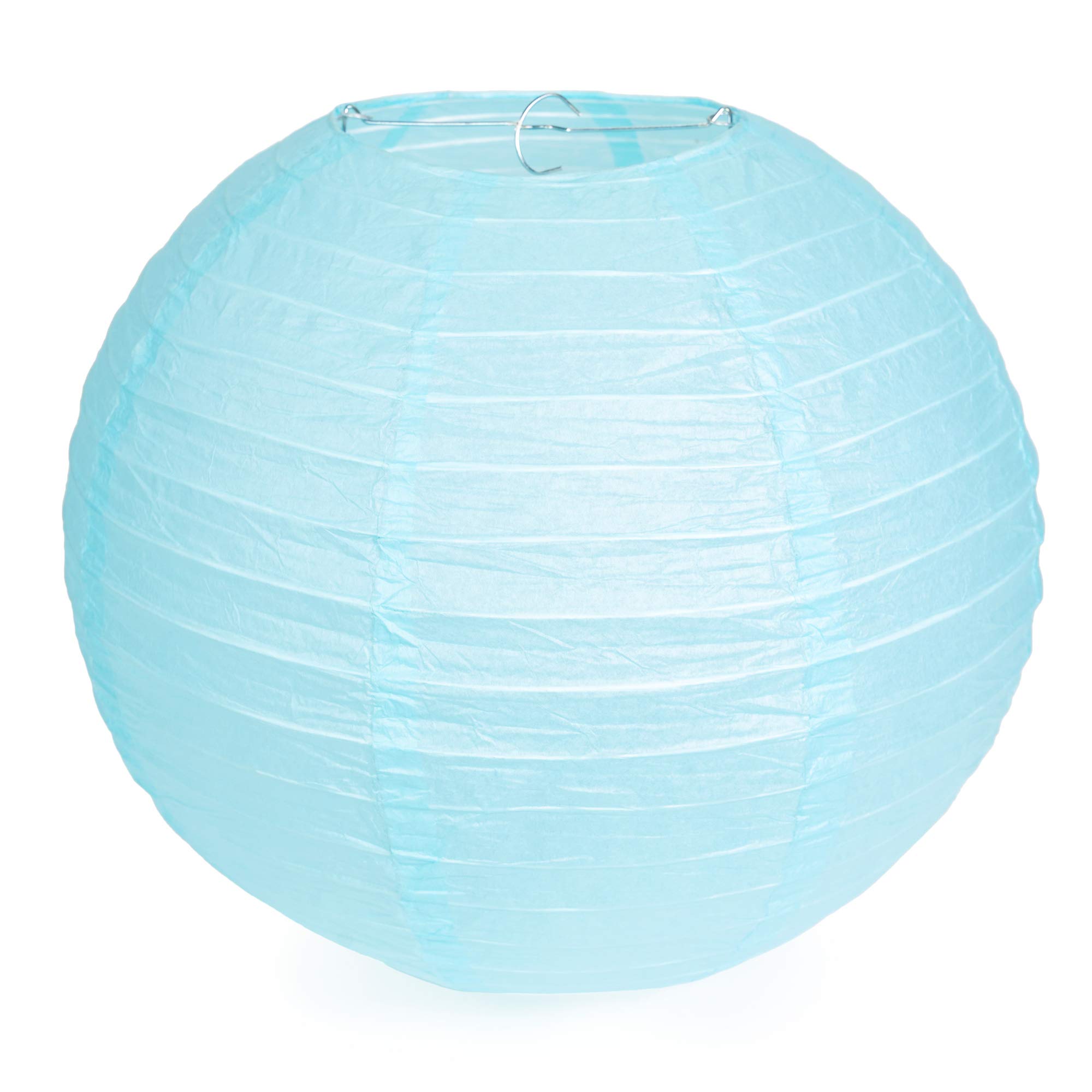 WYZworks Round Paper Lanterns 10 Pack (Light Blue, 10