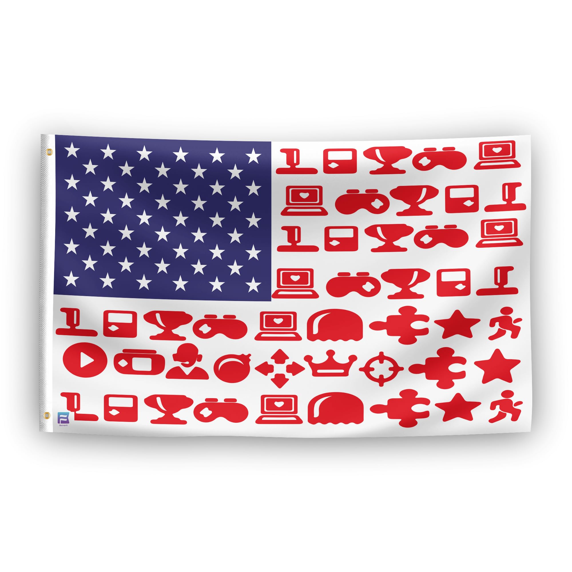 Drapeau Américain Gaming Icon Stripes : l'accessoire idéal pour décorer votre setup de joueur