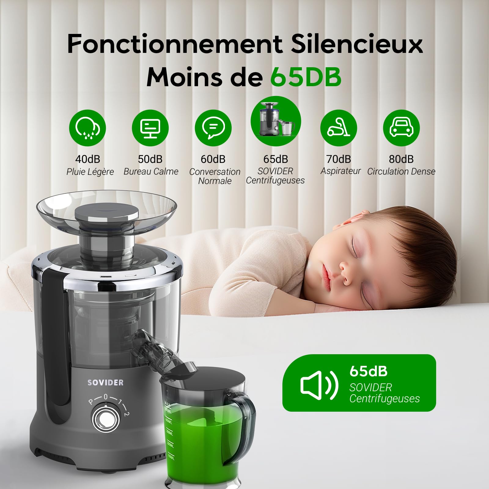 Centrifugeuse Extracteur de Jus, Centrifugeuse de Fruits et Legumes: 3 Vitesses, 600W Extraction Jus Rapide et Efficace | 76MM Large Bouche, Pieds Antidérapants, Anti-Goutte, Nettoyage Facile