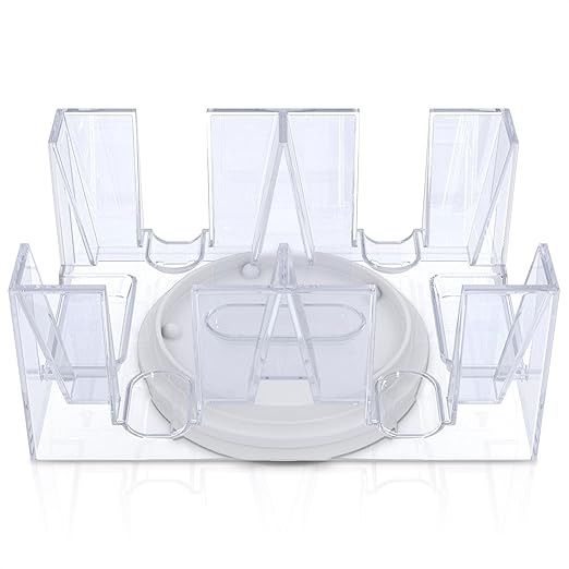 Canasta Card Holder - 6 Deck Plastic Revolving Card Game Holder Playing Cards Tray Rotating 360° Organizes Multiple Decks for Canasta, Poker and More | Lightweight, Durable with Smooth Rotation