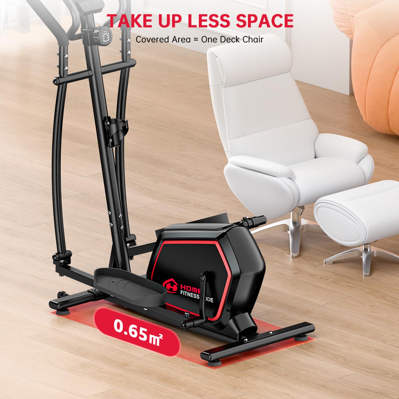 Vélo Elliptique Pliable, Vélo d’Appartement Compact, Cardio-Training à Domicile, 16 Niveaux de Résistance Magnétique, Écran LCD, Capteur de Pouls, Ultra Silencieux 30 DB, Charge 150 Kg
