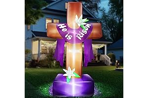 Celebrate Easter with Our 8 Ft He is Risen Inflatable Cross