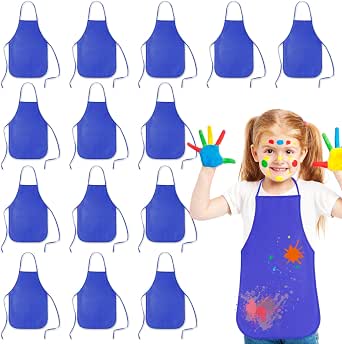 Pack De 12 Delantales De Pintura Sin Mangas Para Niños De 3 A 8 Años – Impermeables Y Con Bolsillo – Ideales Para Arte, Manualidades Y Clases