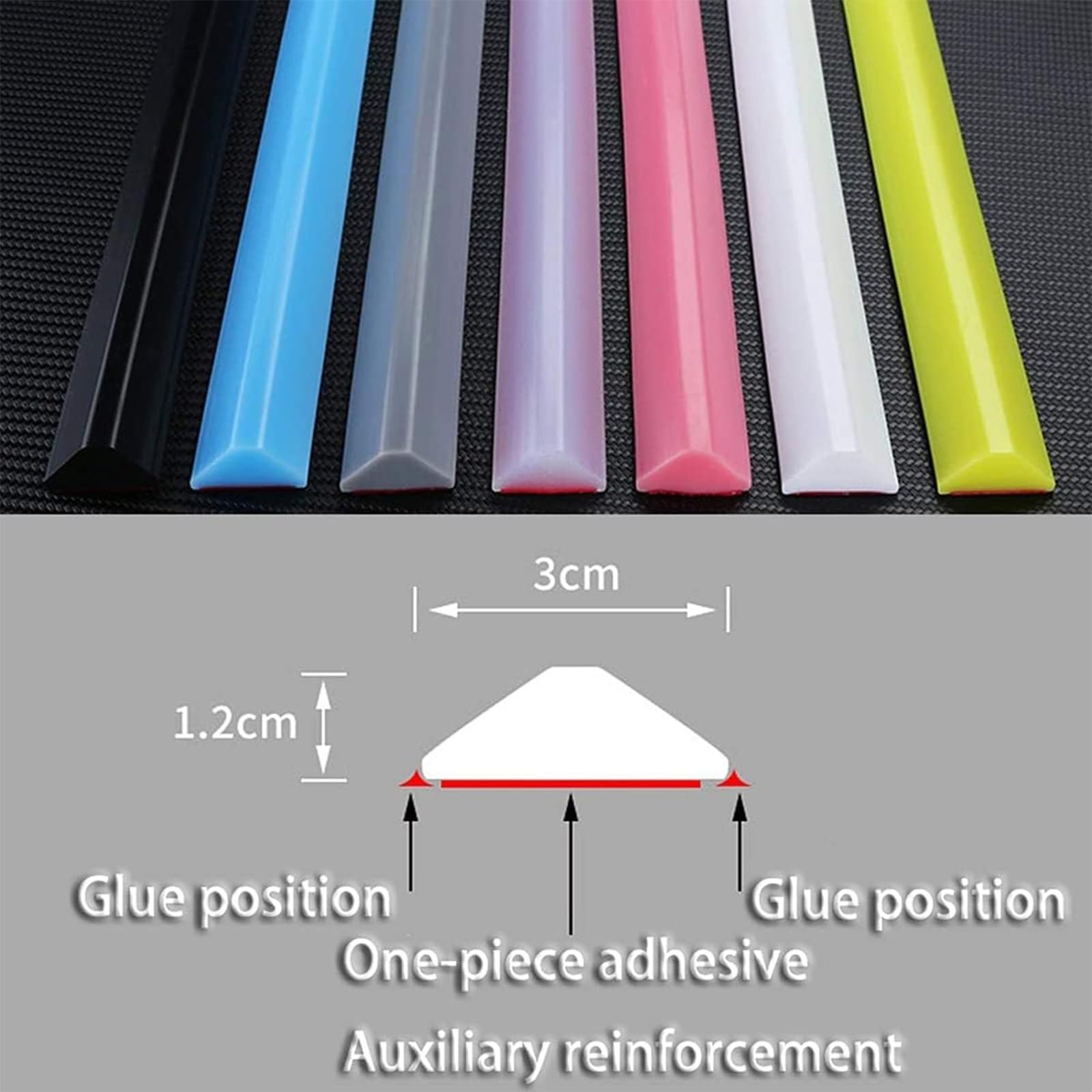 Tope de Silicona para Puerta de Ducha, Autoadhesivo, Transparente, Barrera para Suelo de baño y Cocina, Color Negro, 1 m