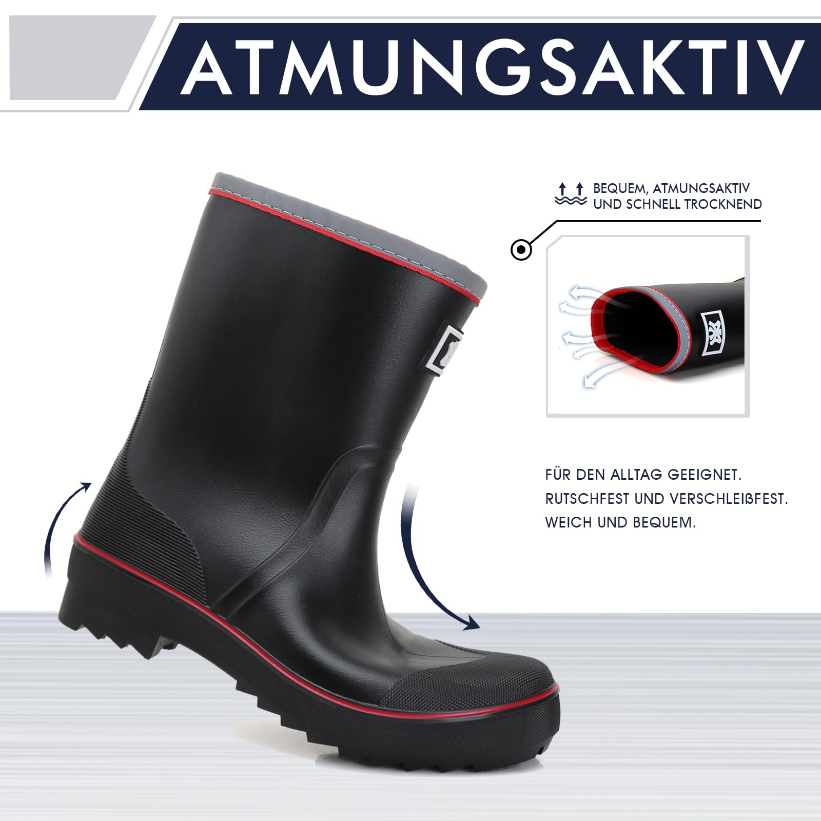 Bottes Caoutchouc Homme, Original Antidérapant étanche Confortables Légères Adulte Bottes de Pluie