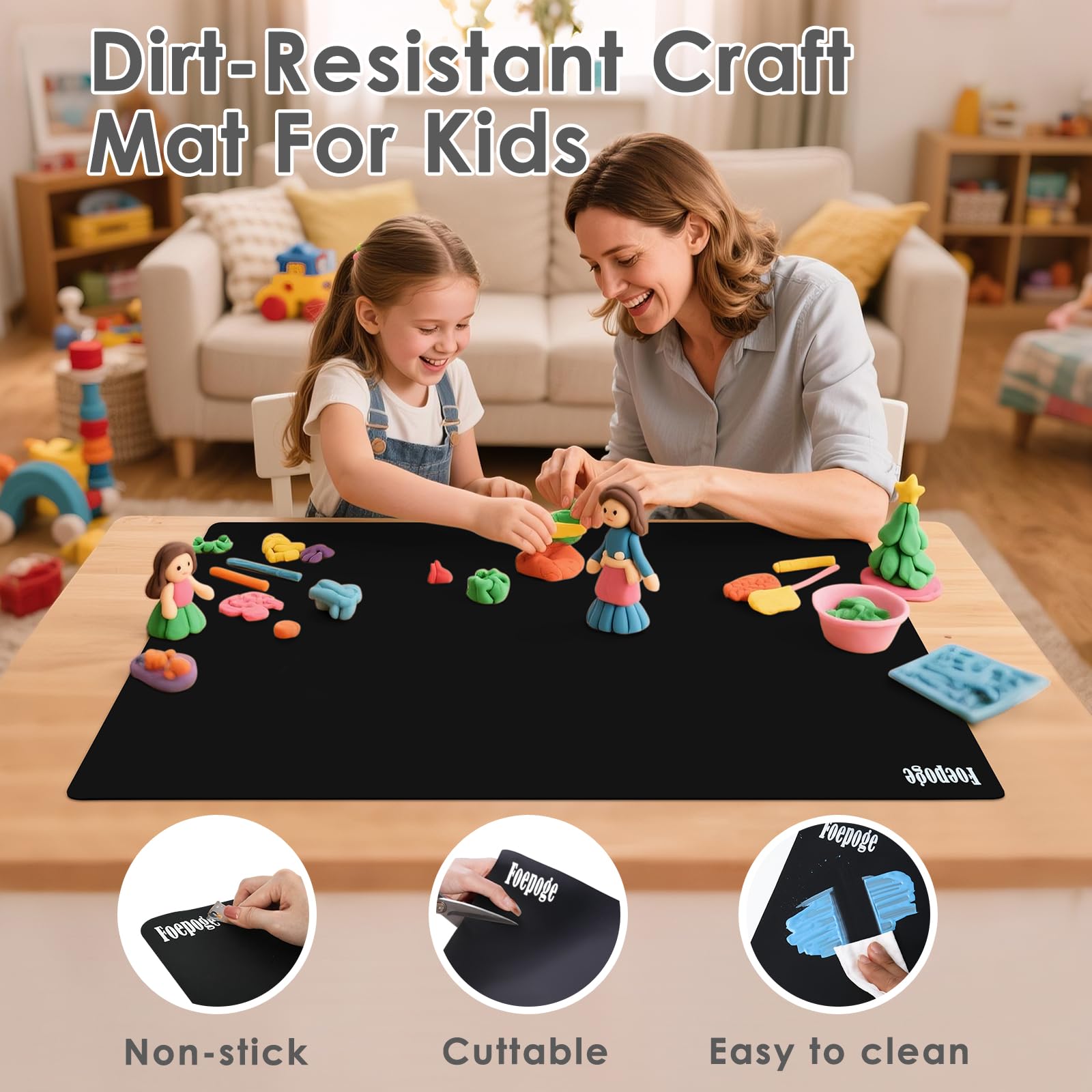 Grand 92x61cm Tapis en Silicone Pour Resine Tapis de Table Silicone