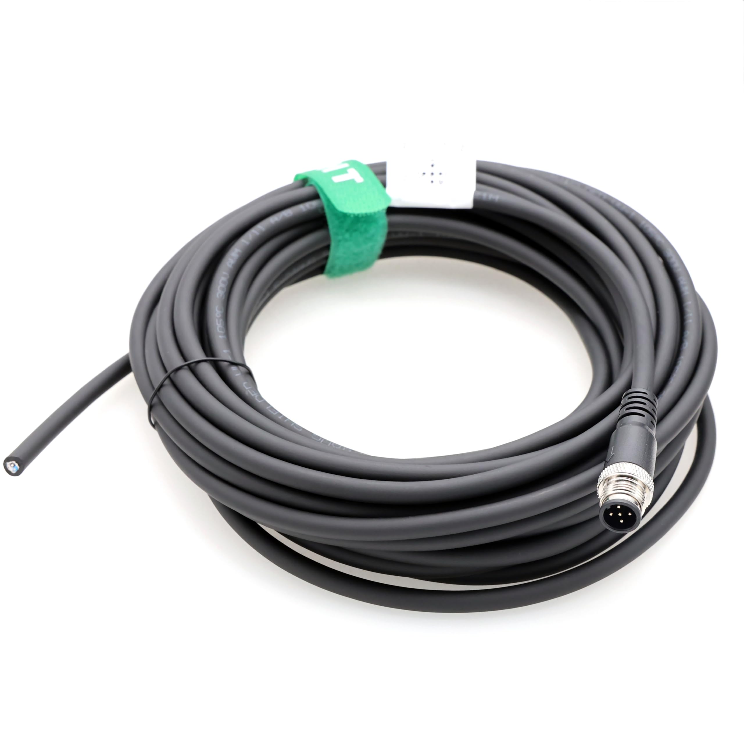 HangTon M12 Cable de sensor macho de 5 pines codificado A a cable desnudo para automatización de controles industriales, red de dispositivos DeviceNet, CANopen, enlace IO, Profibus 3m