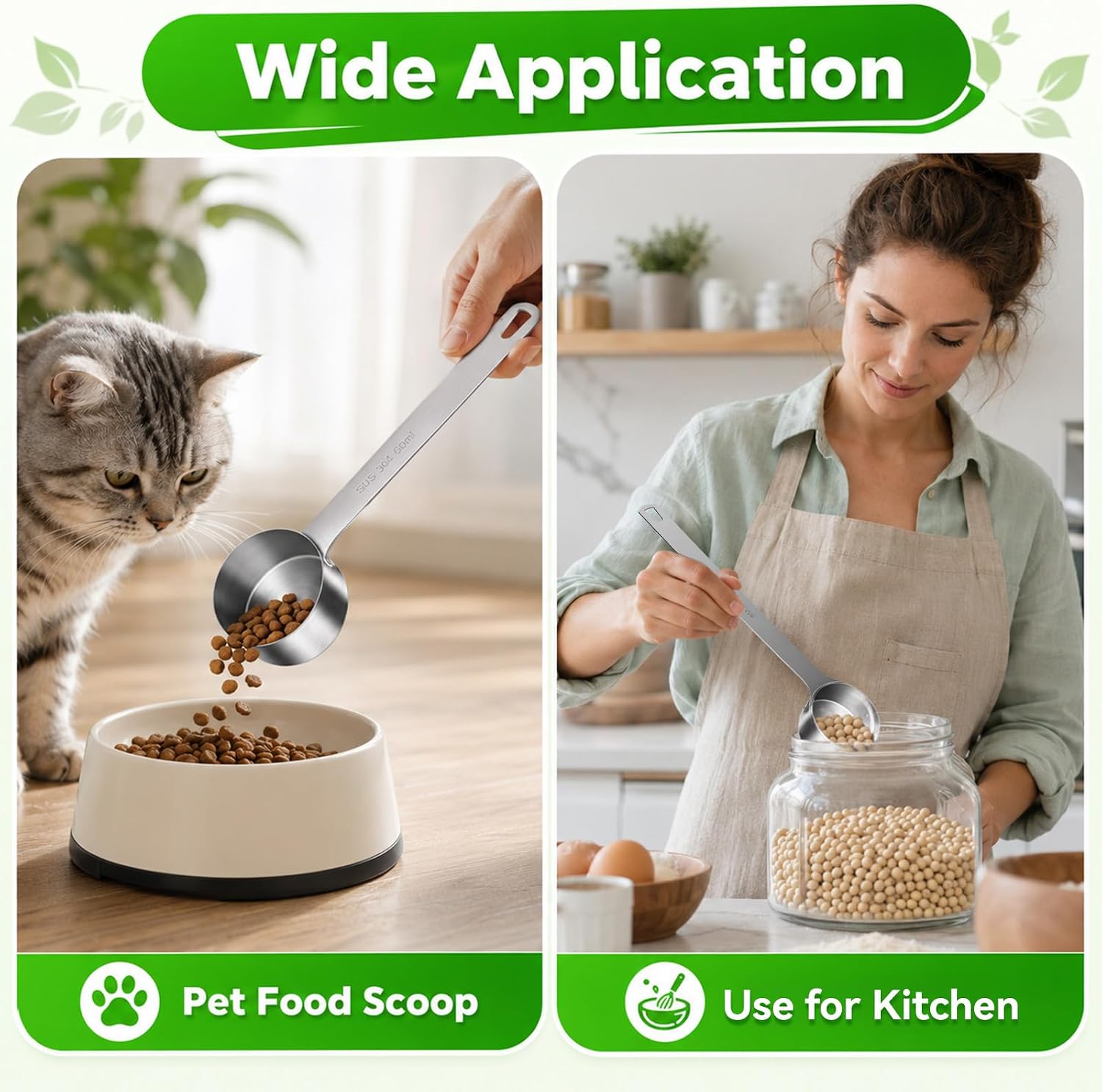 1/4 Cup Scoop 1/4 Cup Dog Food Scoop, Long Handle Measuring Cups