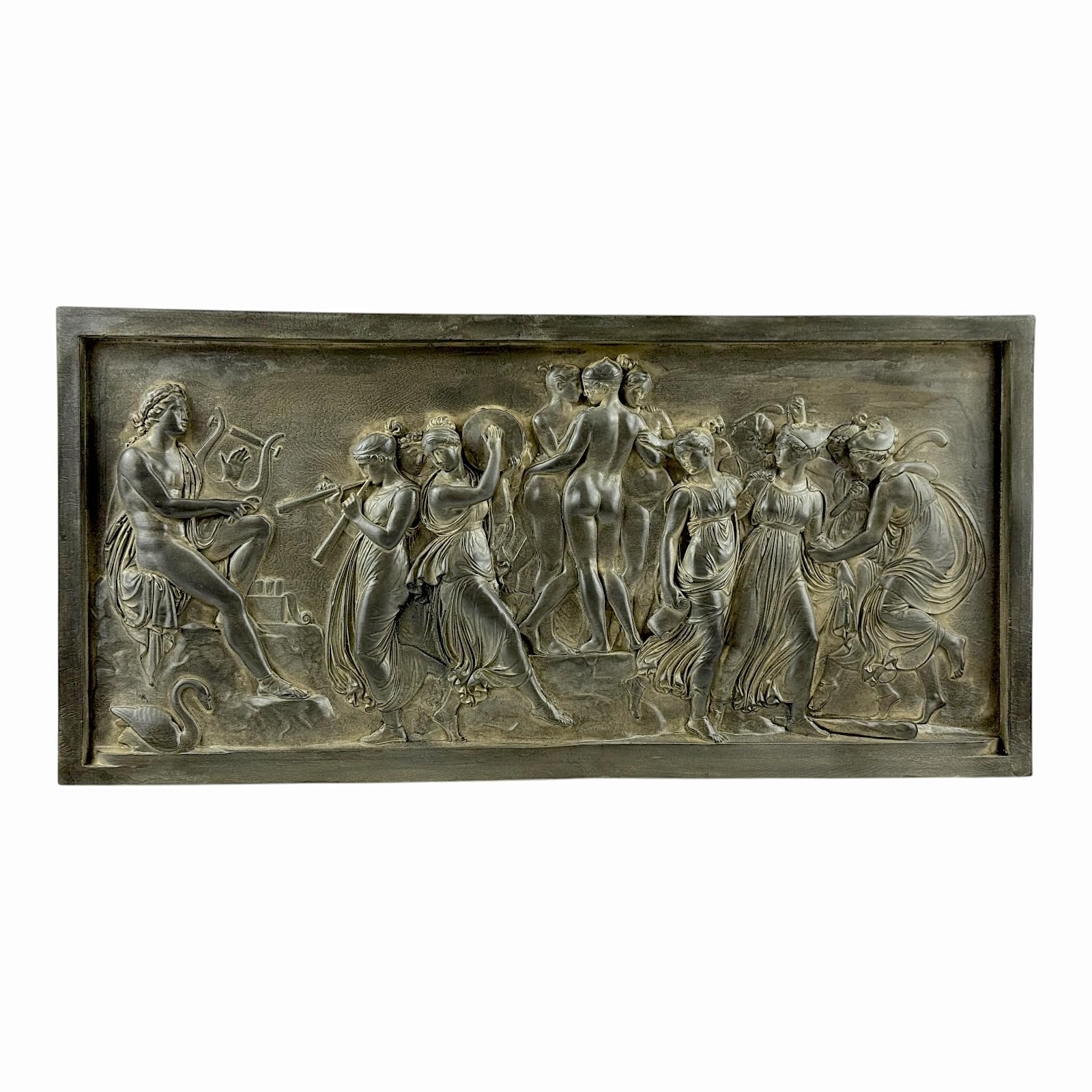 The Dance of the Muses Nine Muses & Three Graces Relief Plaque Moldano Hard Plaster