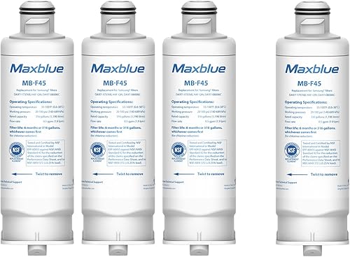 Maxblue DA97-17376B Filtro de agua para refrigerador, compatible con HAF-QIN/EXP, DA97-17376B, DA97-08006C, HAF-QIN, RF23M8070SR, RF28R7351SG, 4