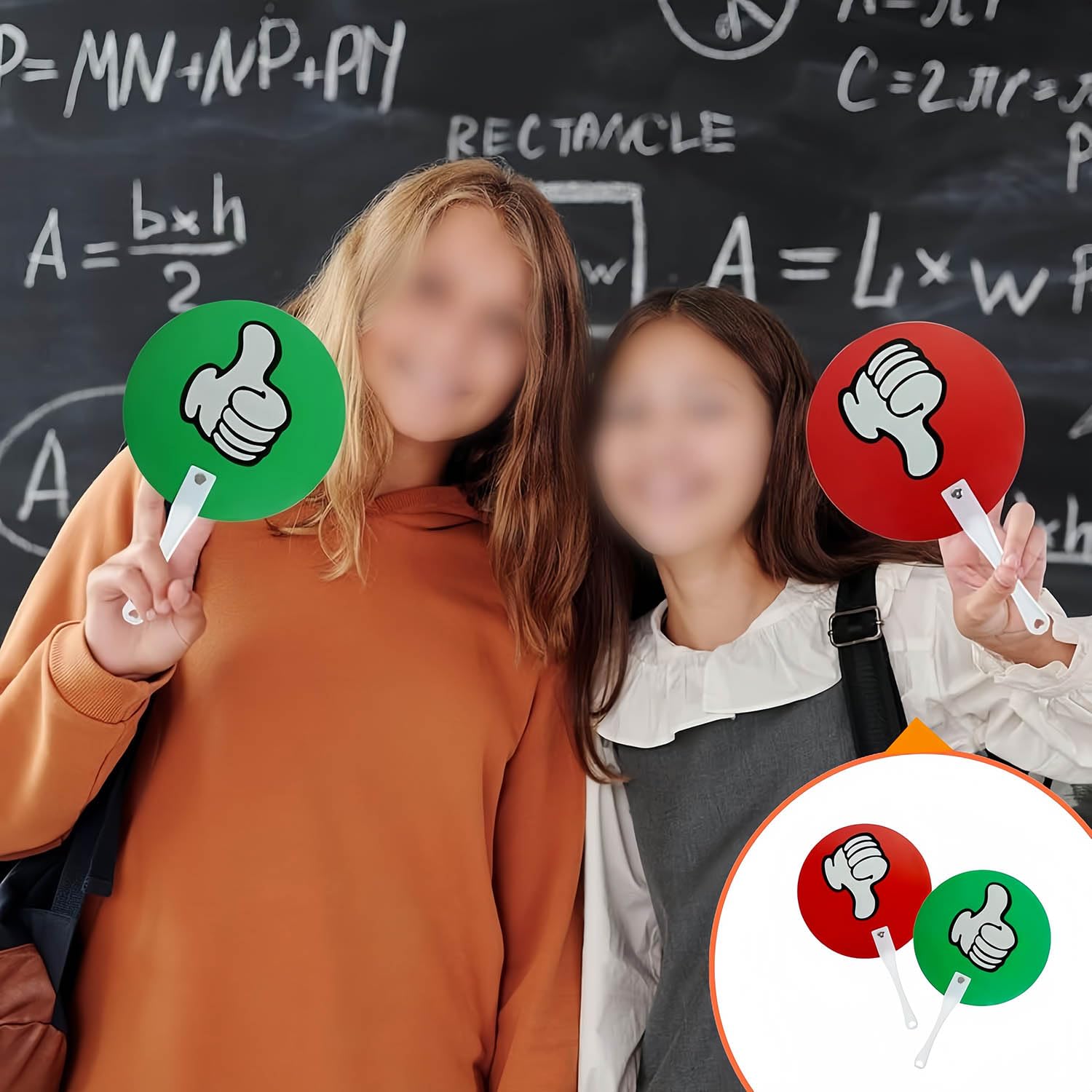 Lot de 10 palettes de vote pouce levé et pouce baissé pour salle de classe, fournitures enseignants