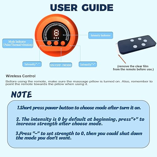 Miniatura 5 de Masajeador de cuello para aliviar el dolor, almohada de masaje eléctrica portátil con calor, relajación de tejido profundo para cuello, hombros,