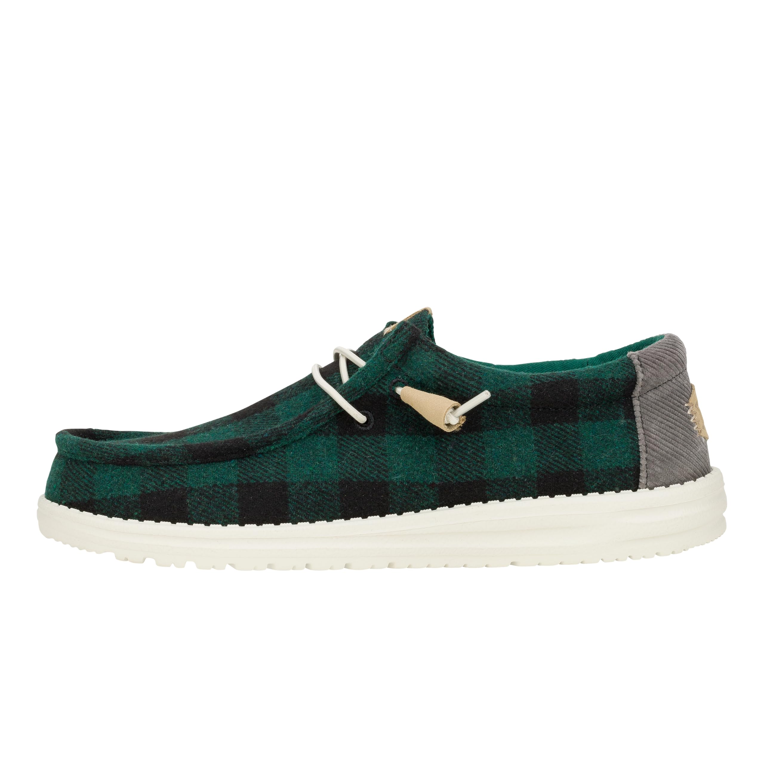 Hey Dude Wally Buffalo Plaid Hunter Green Size 10, Men’s Shoes, Men's Slip-on Loafers, Comfortable & Light-Weight