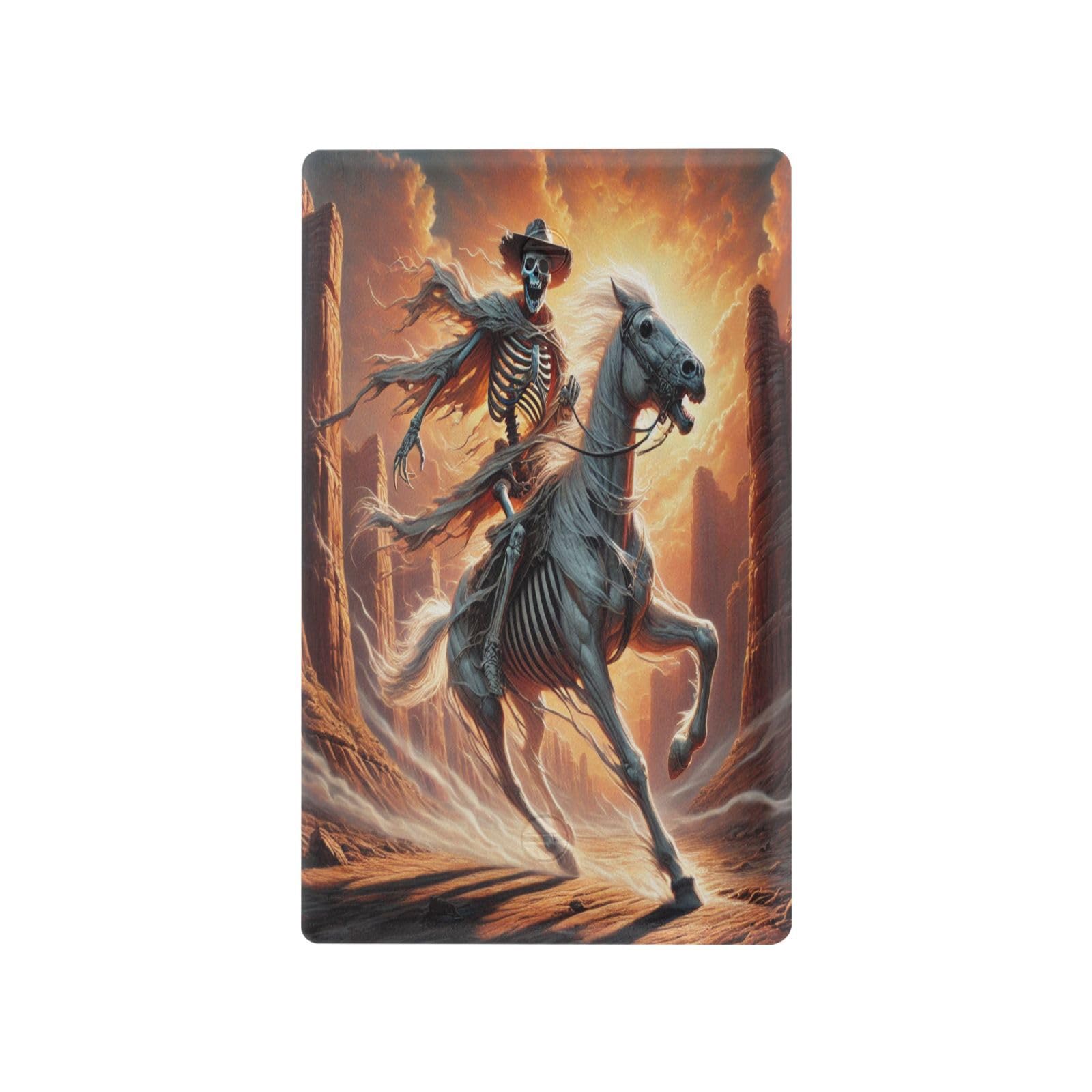 Skeleton Cowboy Light Switch Cover Decorative Receptacle Outlet Wall Plate Guard Plastic Outlet Covers for Farmhouse Home Decor Livingroom (Unused Outlet Cover)