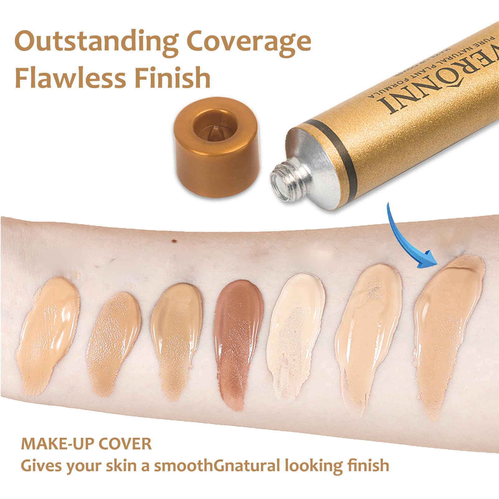 High Coverage Tattoo Cover up Makeup for Body and Face 2PCS Natural Skin Color Body Concealers for Bruises Oily Skin Tattoo,Mini Concealer for Acne and Under Eye Bags,Sweat-Proof Longlasting (213) - Image 4