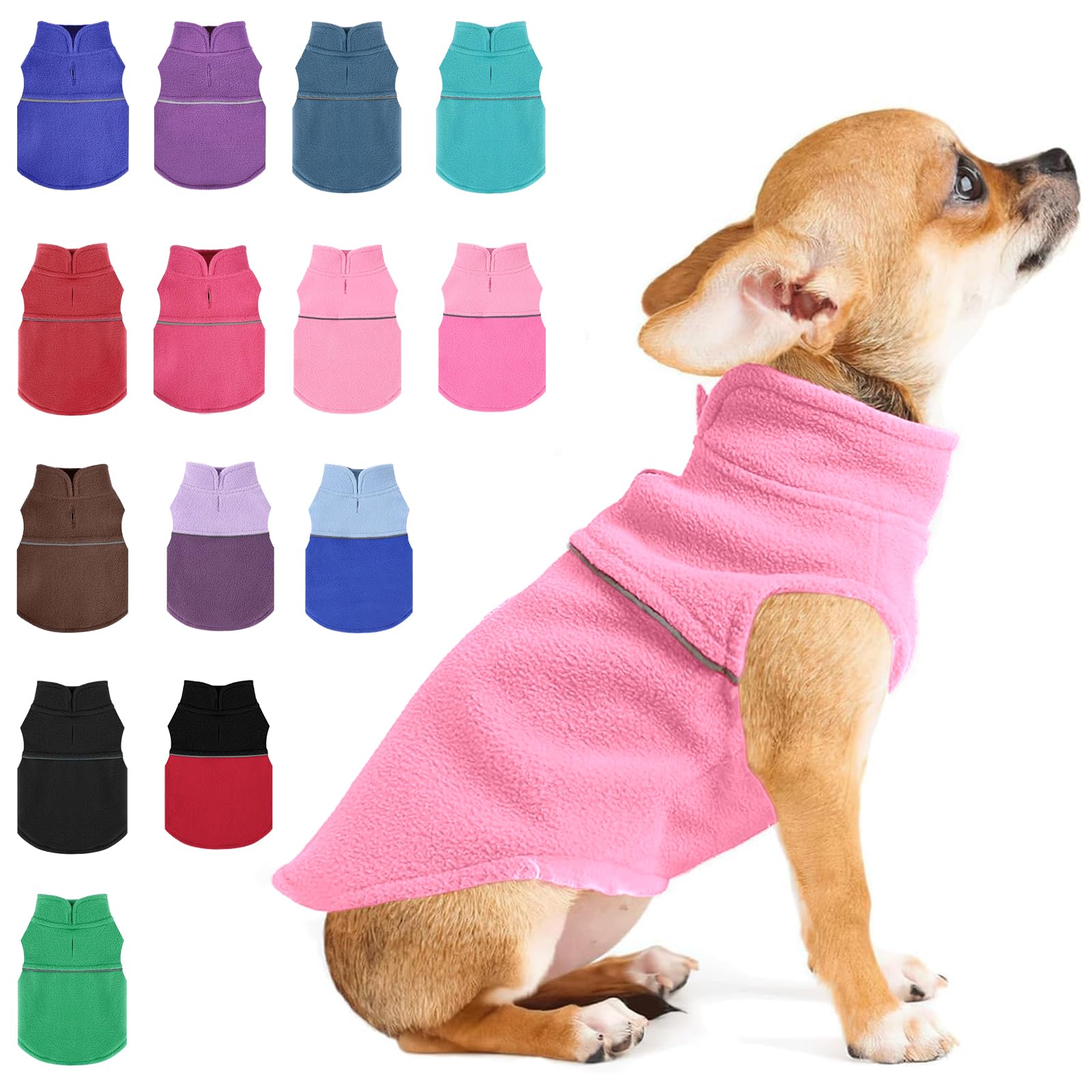 Pull en polaire pour chien de petite taille avec trou pour laisse manteau chaud XS