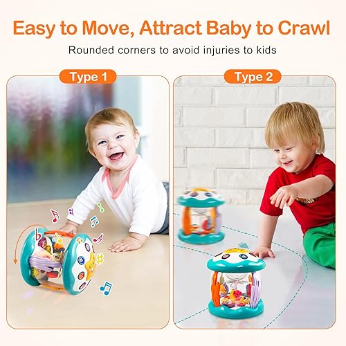 Miniatura 6 de MFEESYOB Juguetes para bebés de 6 a 12 meses, juguetes musicales giratorios para bebés de 6 a 12 meses, juguetes de aprendizaje para niños pequeños
