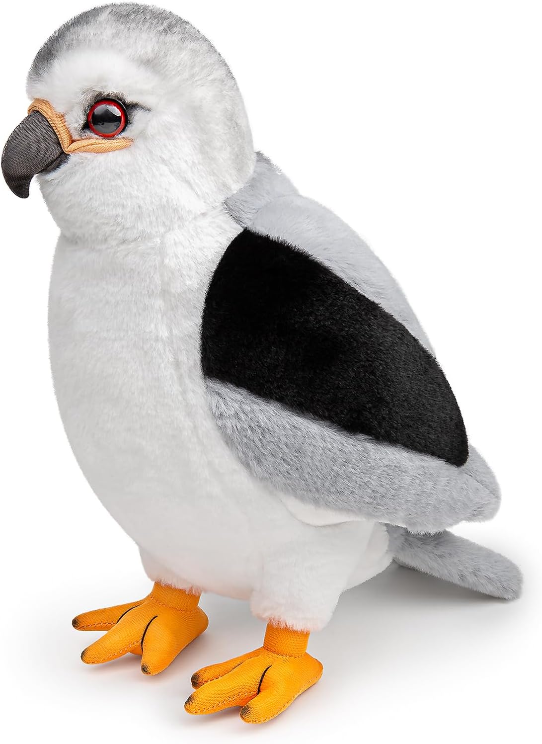Black-Winged Kite Plush Toy - Lifelike 10.7” Black-Winged Kite Birds Stuffed Animals Plushie Doll